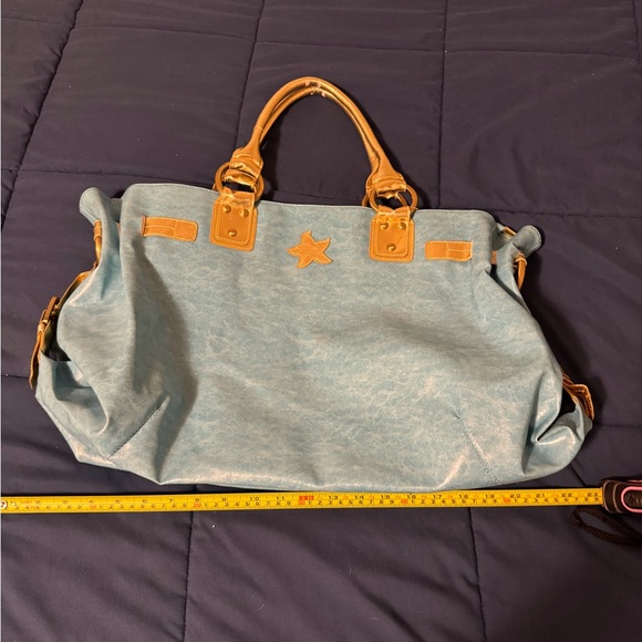 Stylish Blue and Tan Women's Bag - Picture 10 of 11